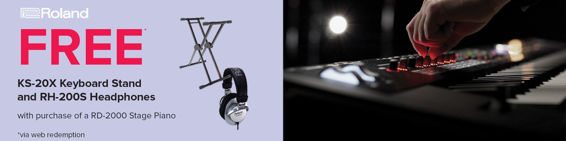 Free Headphones and Stand with Roland RD2000 Purchase