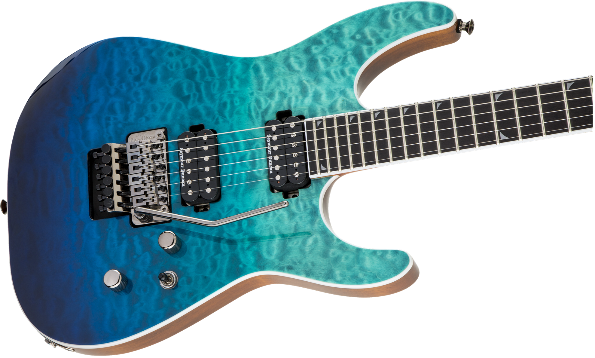 Jackson Pro Series Soloist Sl2q Mah Electric Guitar Eb Caribbean Blue Fade Perth Mega Music Online