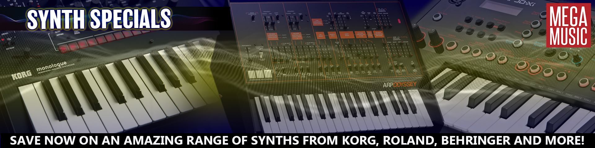Synth September - Great savings on Roland, Korg and Behringer Synthesizers.