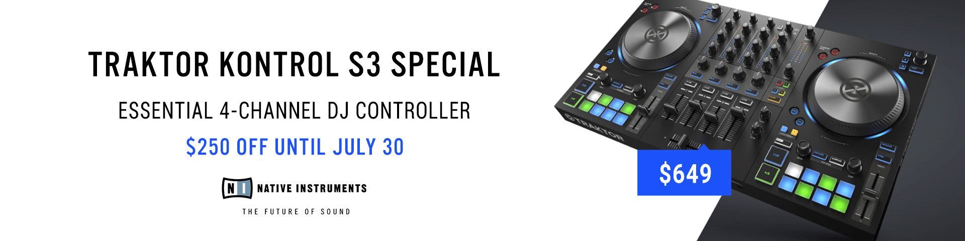 Save $250 on The Traktor S3 DJ Controller (while stocks last)